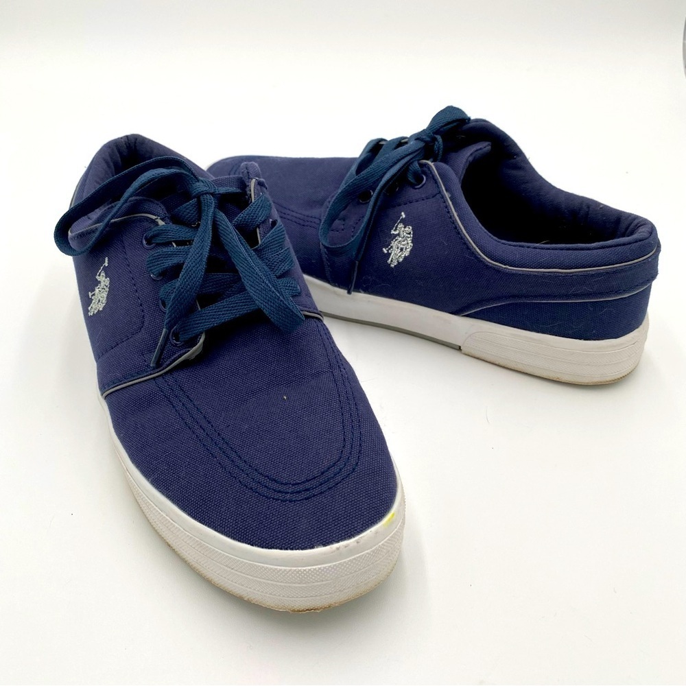 U.S.P.A. POLO Men's Canvas Lace Up Casual Preppy Sneakers Shoes Navy Blue Size 9